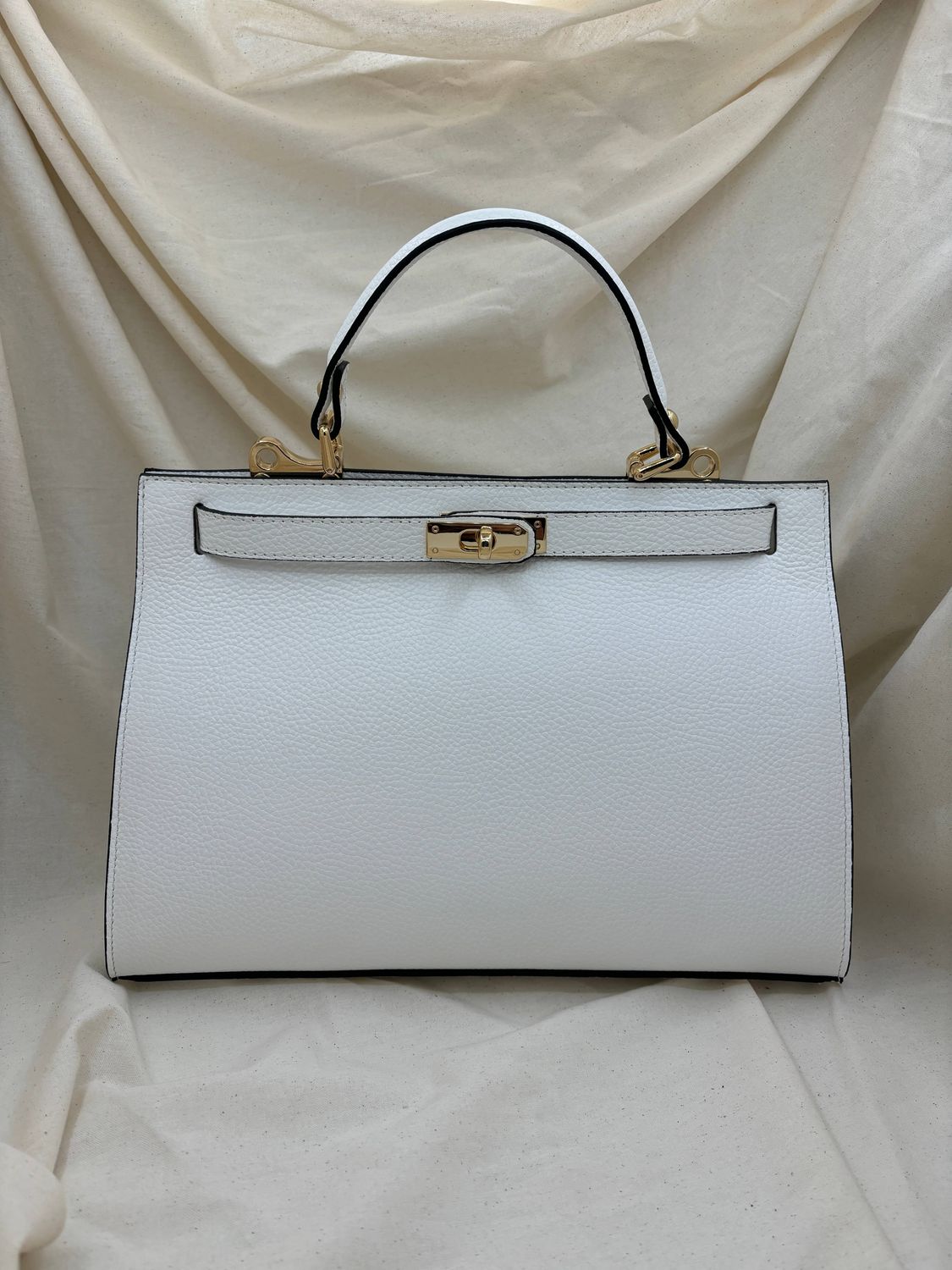 Large genuine leather handbag w/ shoulder strap