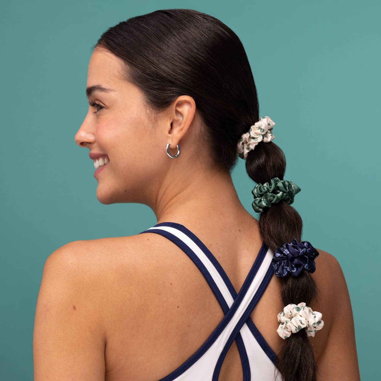 Ruched Satin Scrunchies 5pc Set