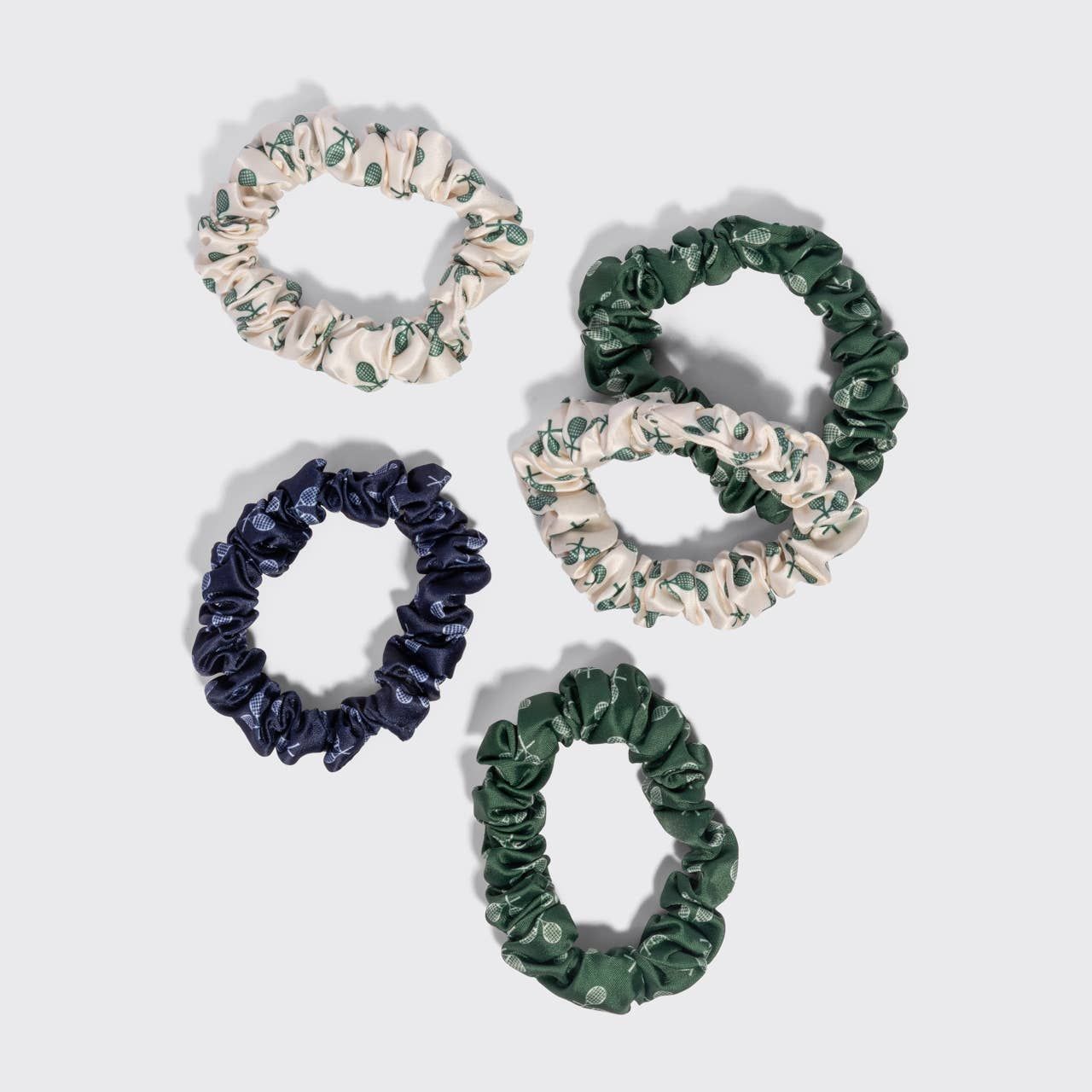 Ruched Satin Scrunchies 5pc Set