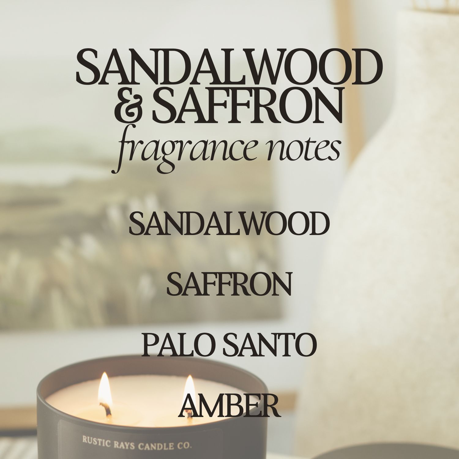 Sandalwood &amp; Saffron 12 oz Soy Candle