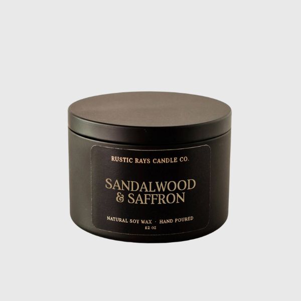 Sandalwood &amp; Saffron 12 oz Soy Candle