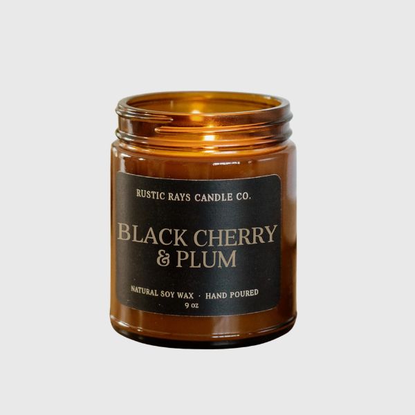 Black Cherry &amp; Plum 9 oz Soy Candle