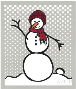 Snowman Red Gray Swedish Cloth
