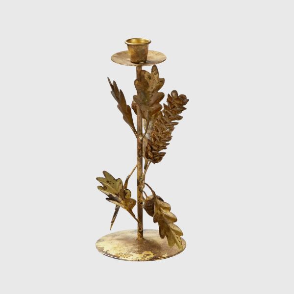 Oak Leaf &amp; Acorn Taper Holder