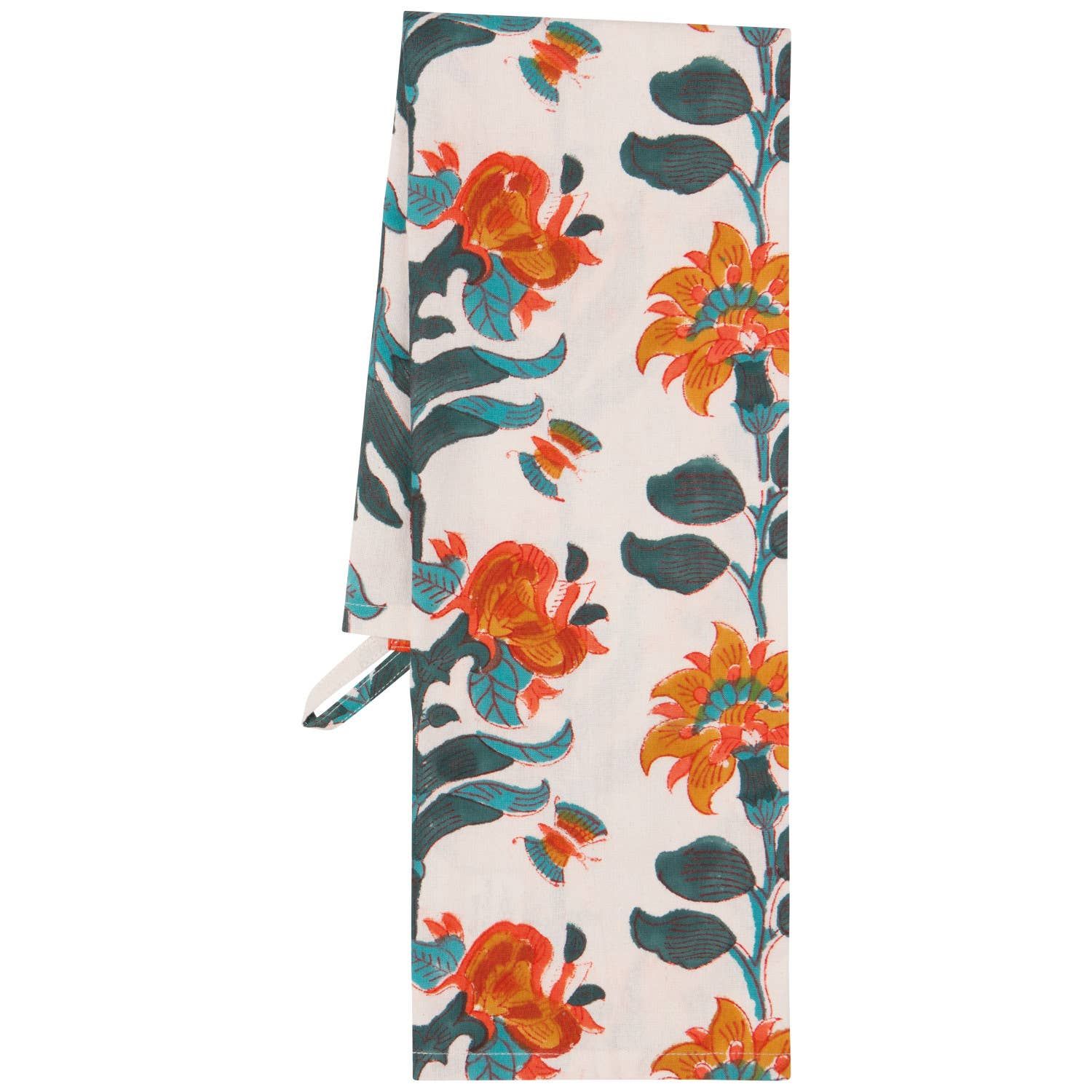 Heirloom Marigold Block Print Dishtowel