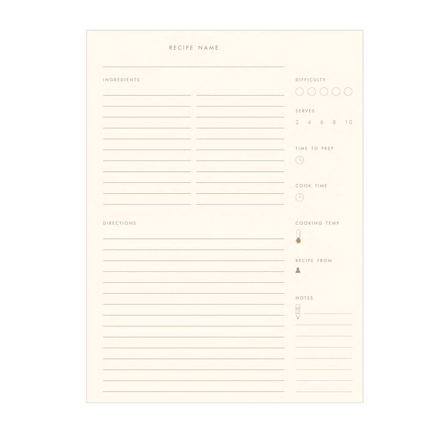 Classic Frame Recipe Book : Brick Linen