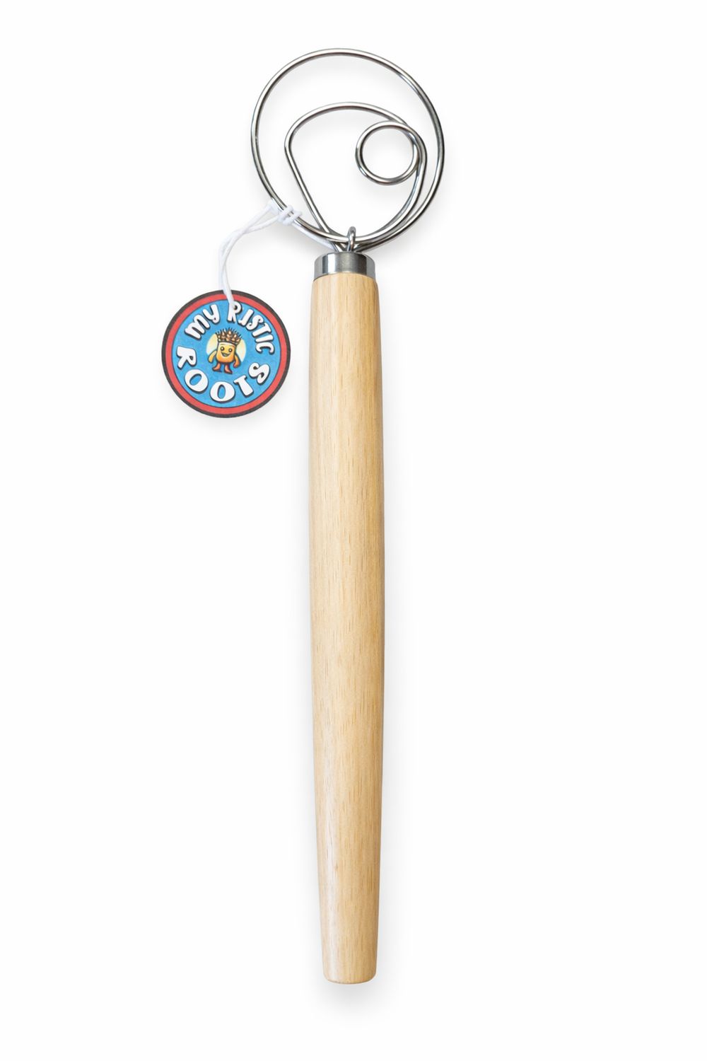 13" Danish Dough Whisk w/ Wood Handle - Single Loop