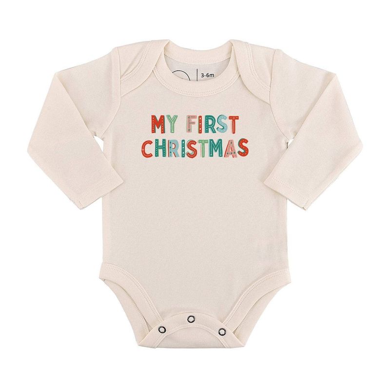 Graphic baby onesie | My First Christmas