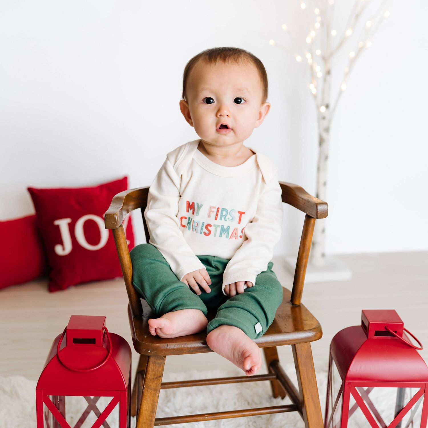 Graphic baby onesie | My First Christmas