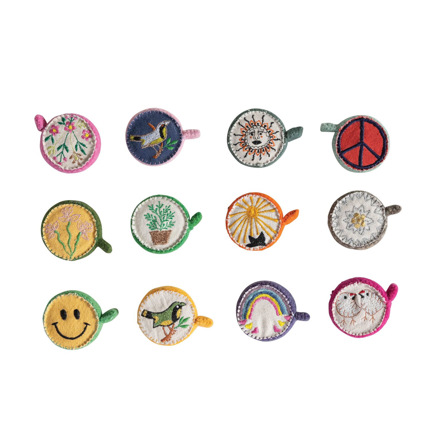 2" Round Wool Felt Tape Measure, 12 Colors