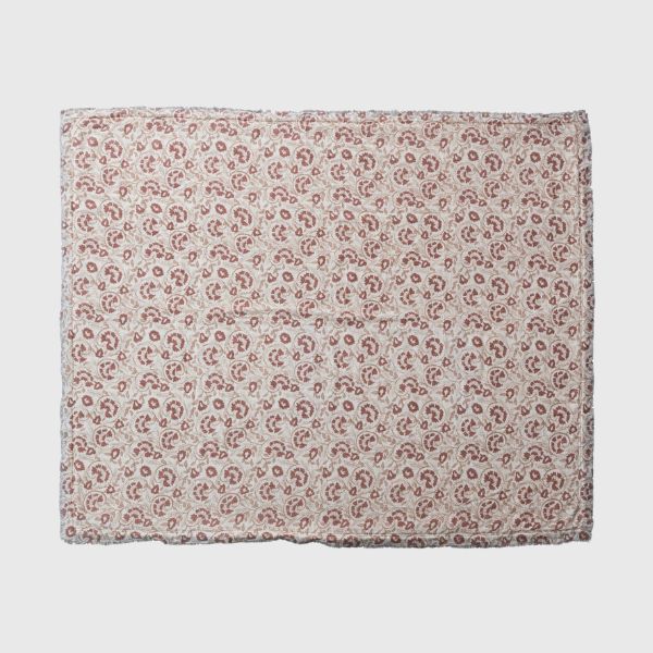 Cotton Printed Throw w/ Sherpa Back &amp; Pattern