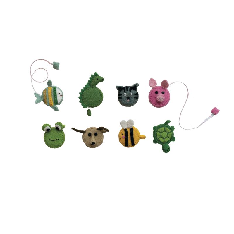 Rnd Plastic &amp; Wool Felt Animal Tape Measure, 8 Styles
