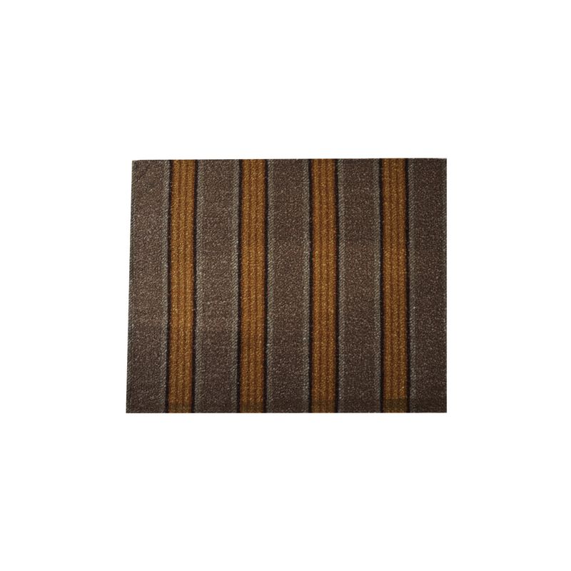 Fabric Faux Sherpa Throw w/ Stripes Brown, Black &amp; Yellow