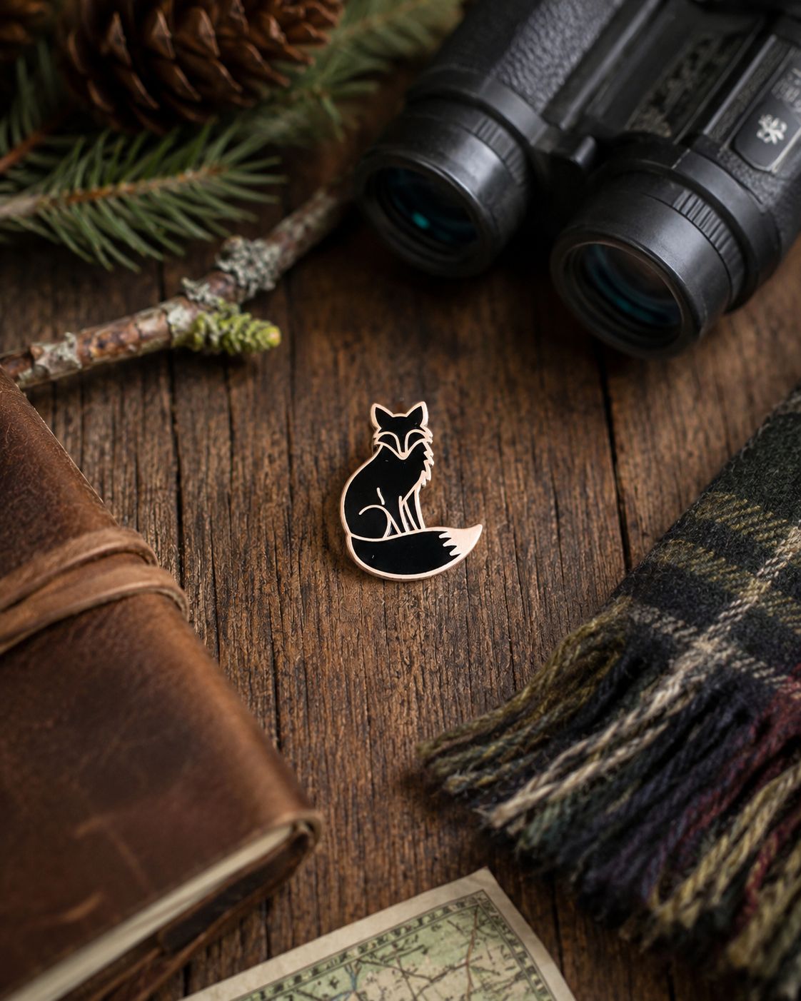 Copper Moon Fox Pin