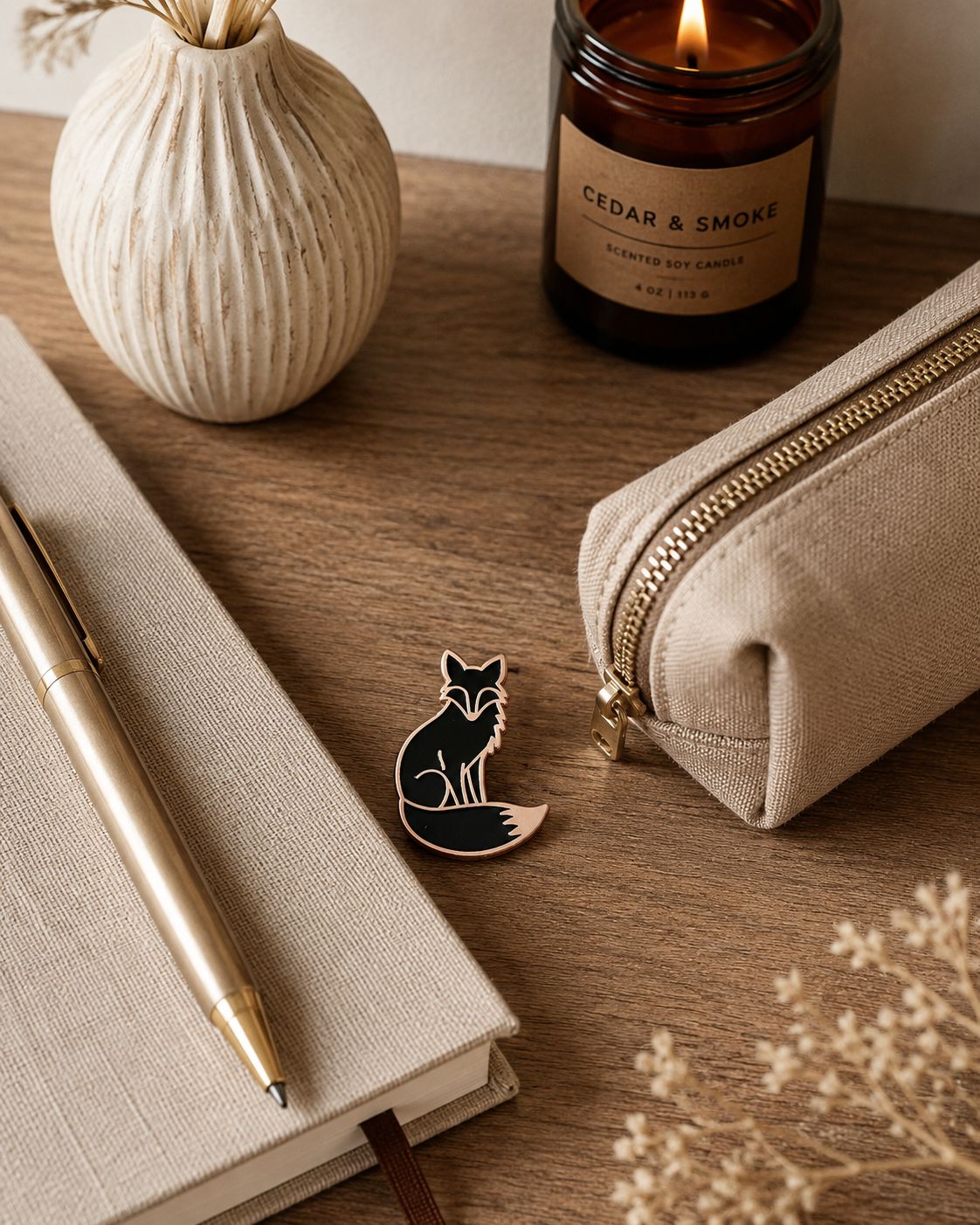 Copper Moon Fox Pin