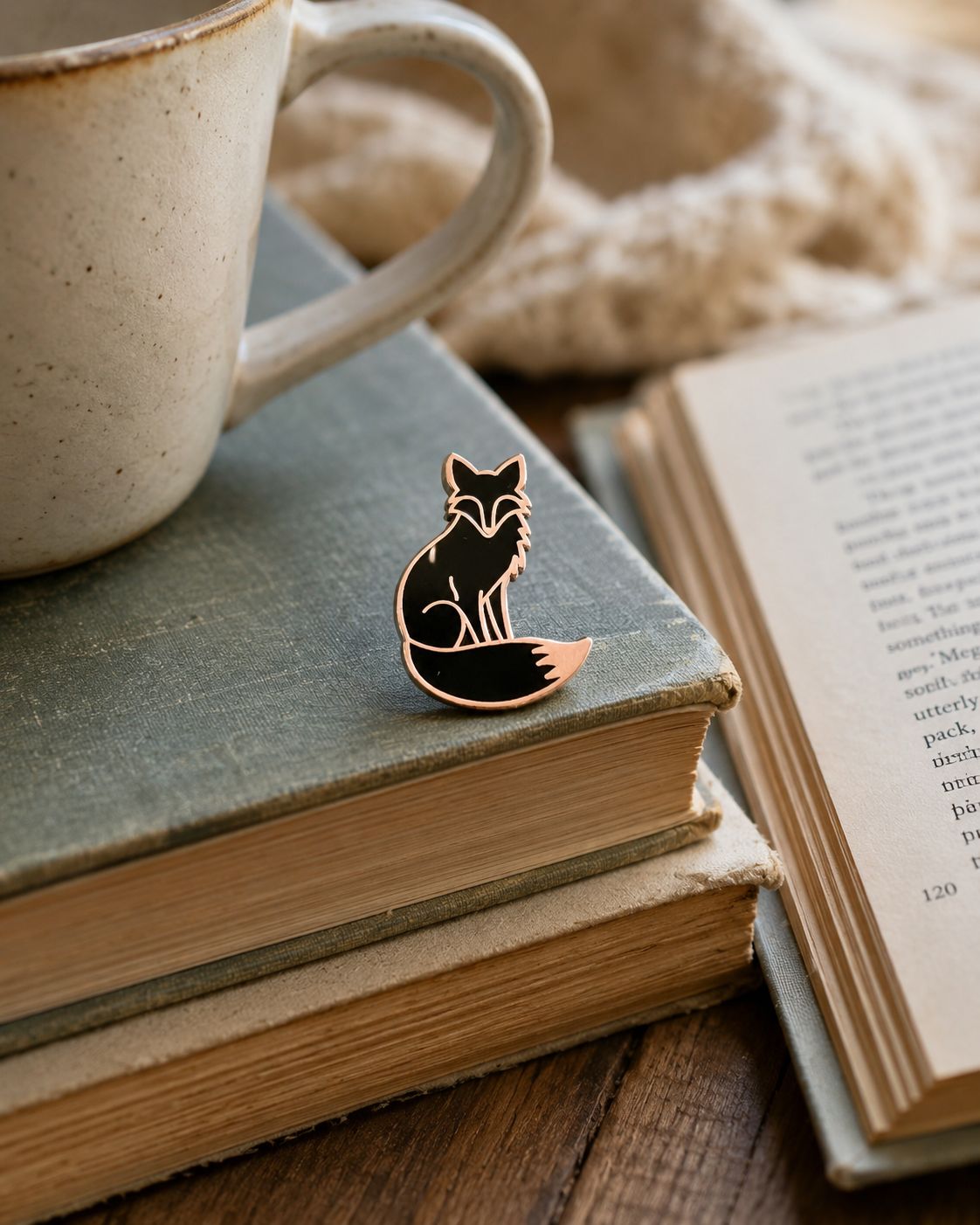 Copper Moon Fox Pin