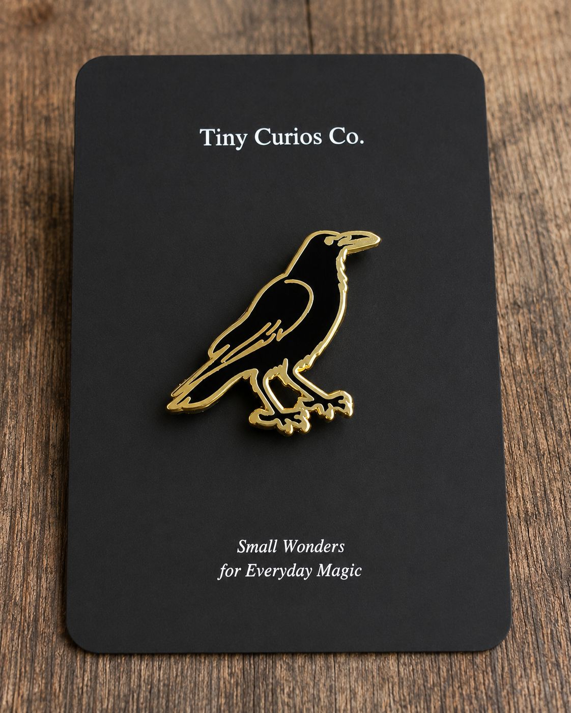 Gilded Raven Watch Pin