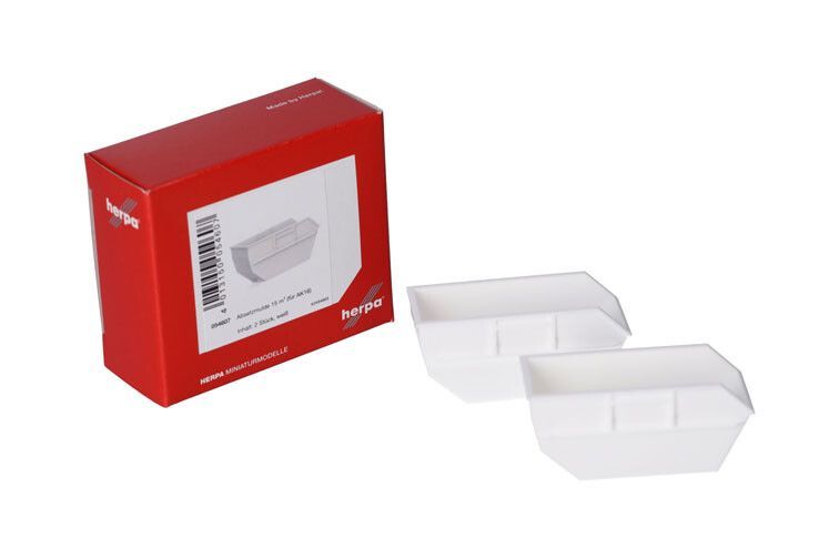 Afvalcontainer 15m³, wit (2st.)