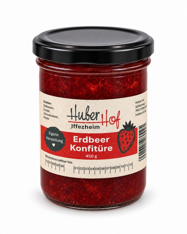 Handgemachte Erdbeerkonfitüre - direkt von unserem Hof Handgemachte Erdbeerkonfitüre - direkt von unserem Hof