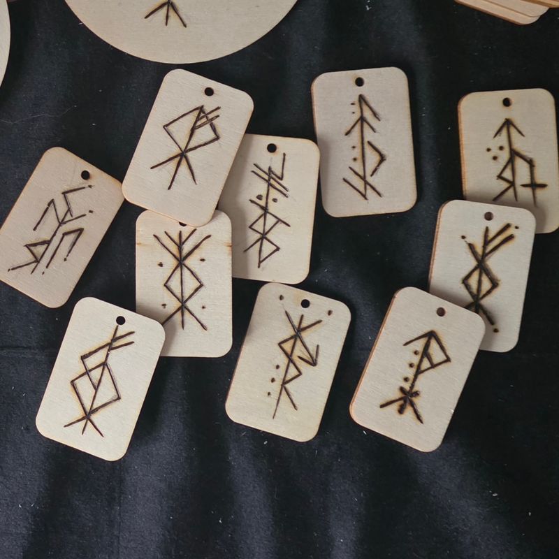 Talisman runique Personnalisé sur Bois