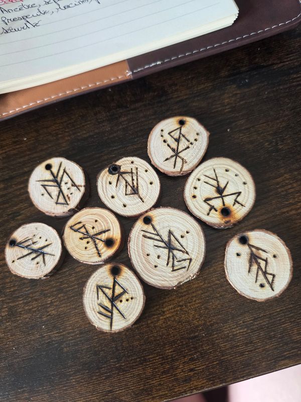 Talisman runique Personnalisé sur Bois