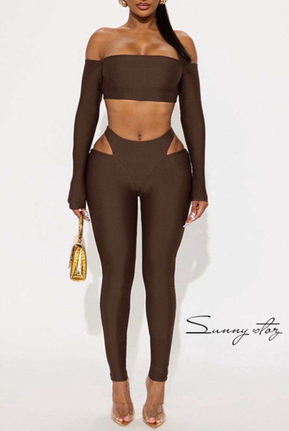 Brown fall off shoulder set