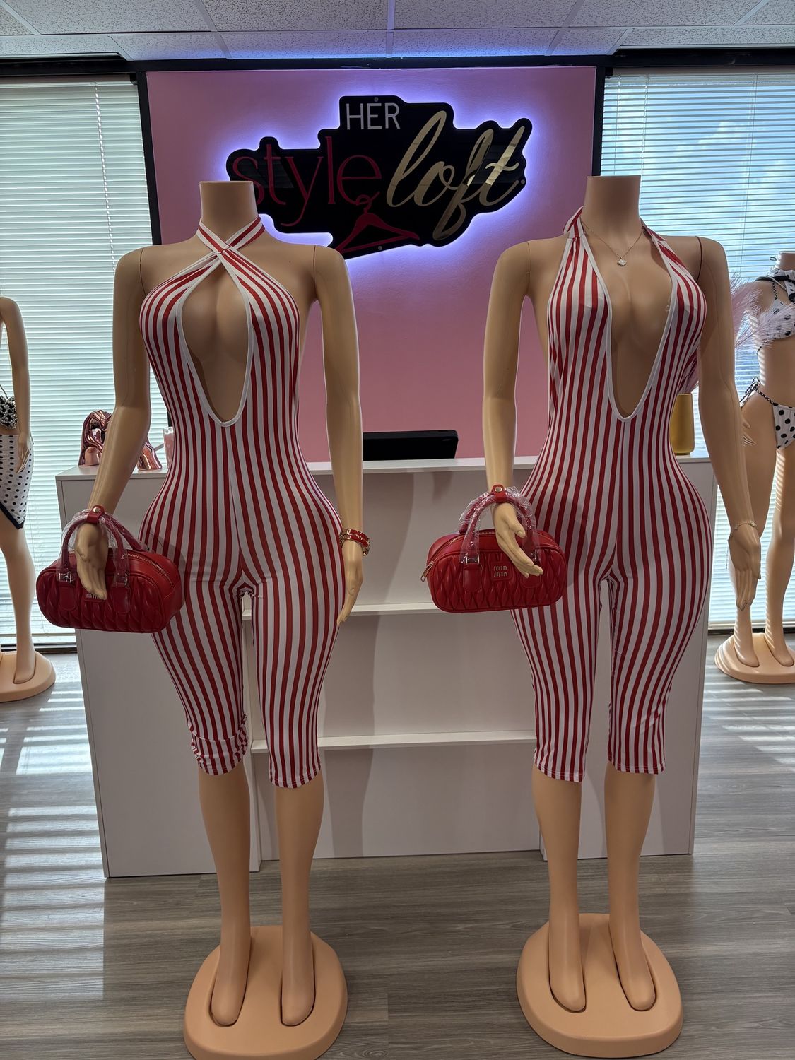 Candy stripe body suit