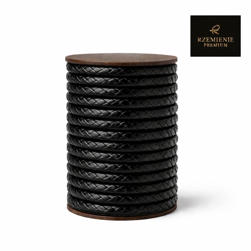 Rzemień Jubilerski pleciony czarny 5 mm klasa PREMIUM