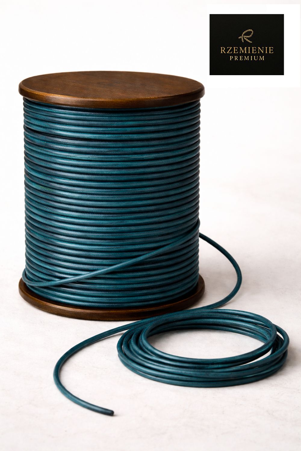 Rzemień Jubilerski okrągły Antique Blue 2 mm klasa PREMIUM