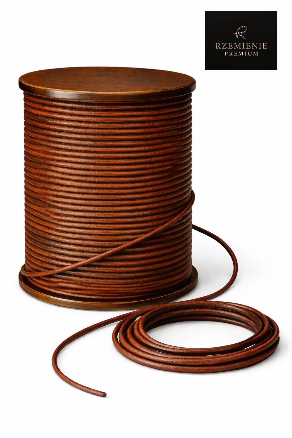 Rzemień Jubilerski okrągły Antique Light Brown 2 mm klasa PREMIUM