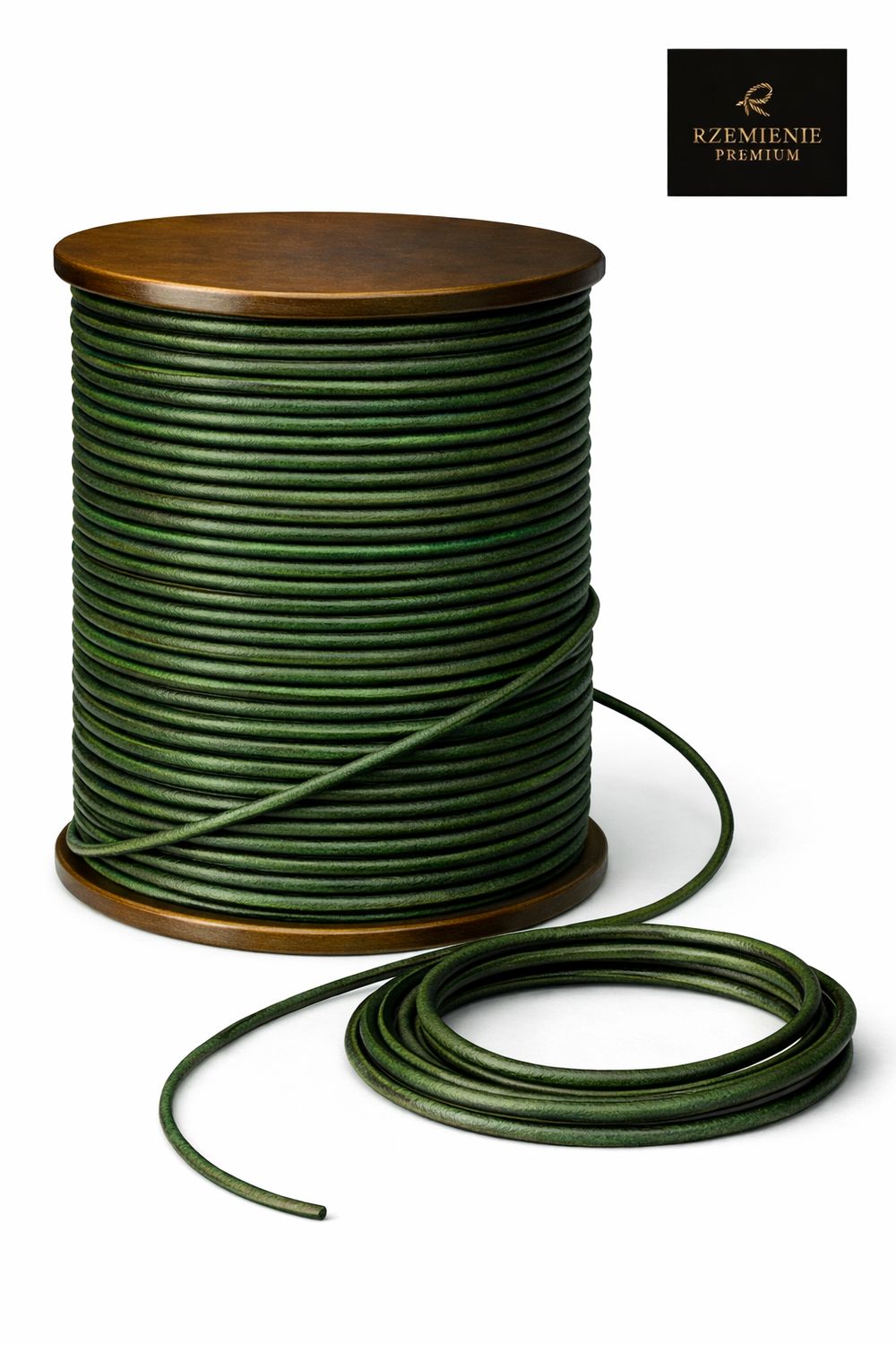 Rzemień Jubilerski okrągły Antique Dark Green 2 mm klasa PREMIUM