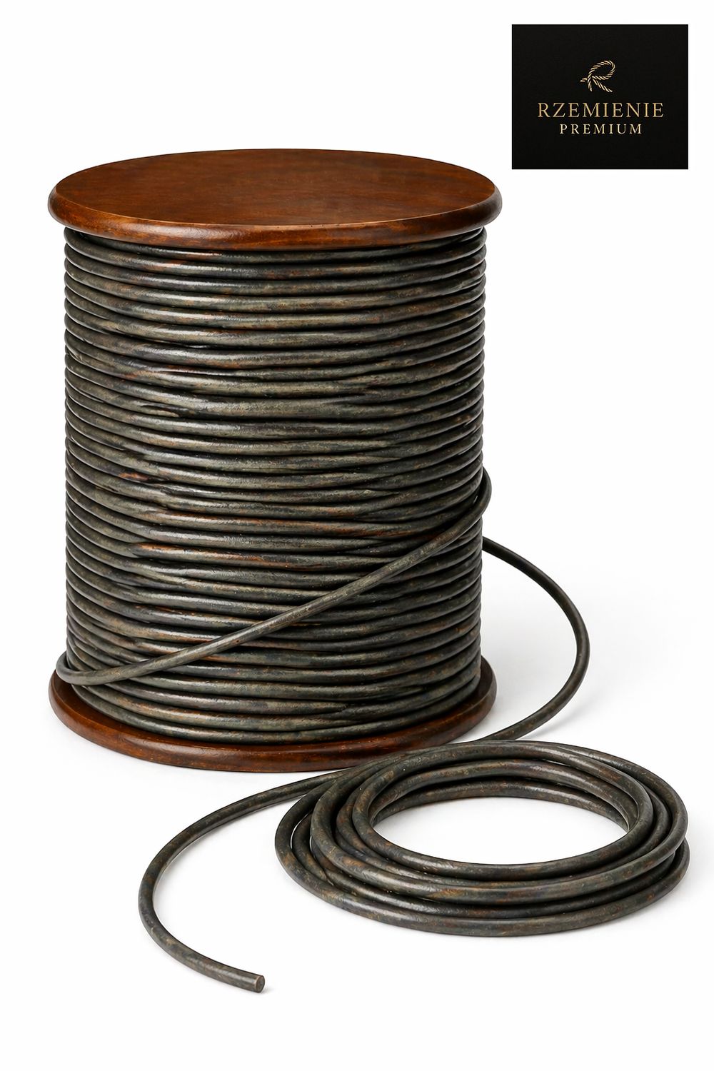 Rzemień Jubilerski okrągły Antique Grey 2 mm klasa PREMIUM