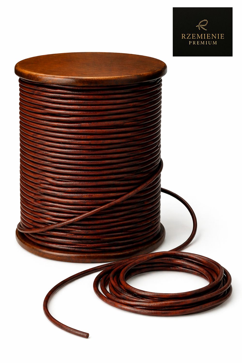 Rzemień Jubilerski okrągły Antique Brown 2 mm klasa PREMIUM