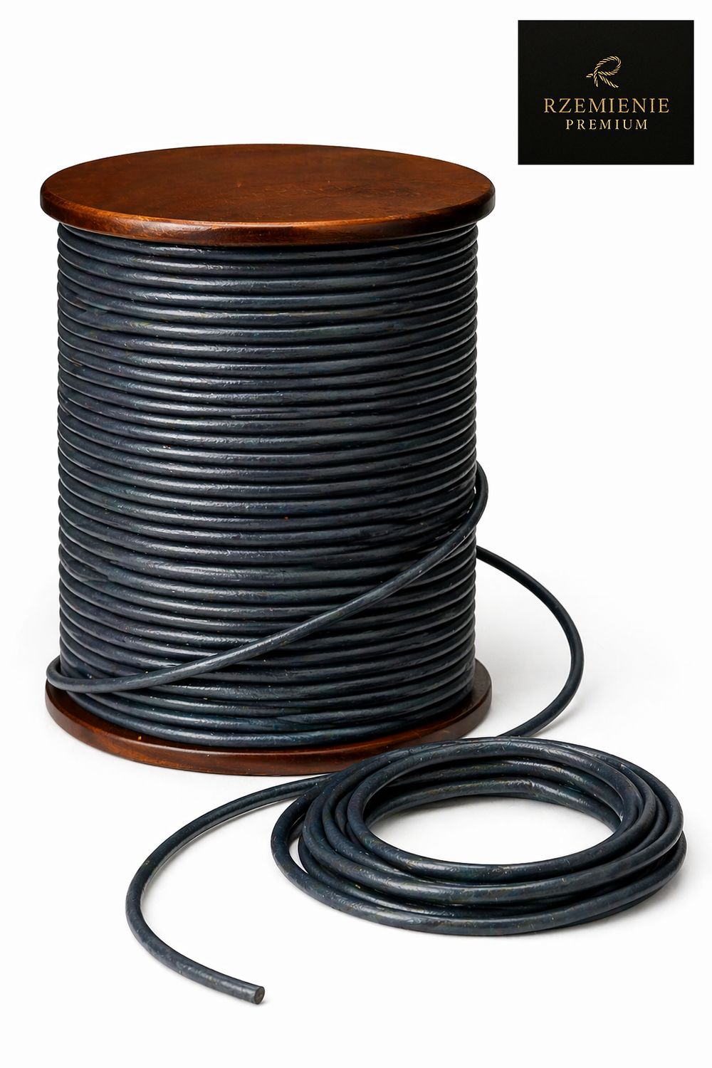 Rzemień Jubilerski okrągły Antique Blue Grey 2 mm klasa PREMIUM