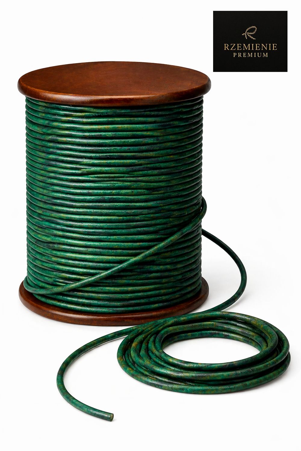 Rzemień Jubilerski okrągły Antique Emerald 2 mm klasa PREMIUM