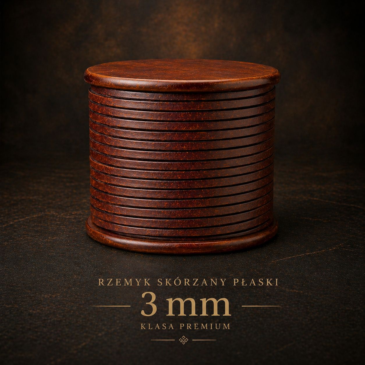 Rzemień Jubilerski płaski Antique Red Brown 3 mm klasa PREMIUM