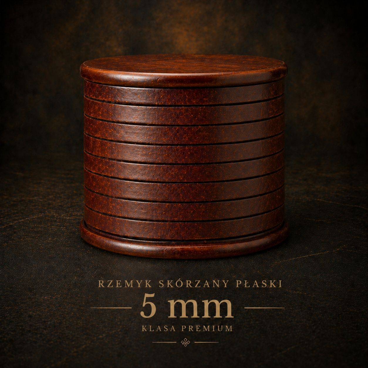 Rzemień Jubilerski płaski Antique Red Brown 5 mm klasa PREMIUM