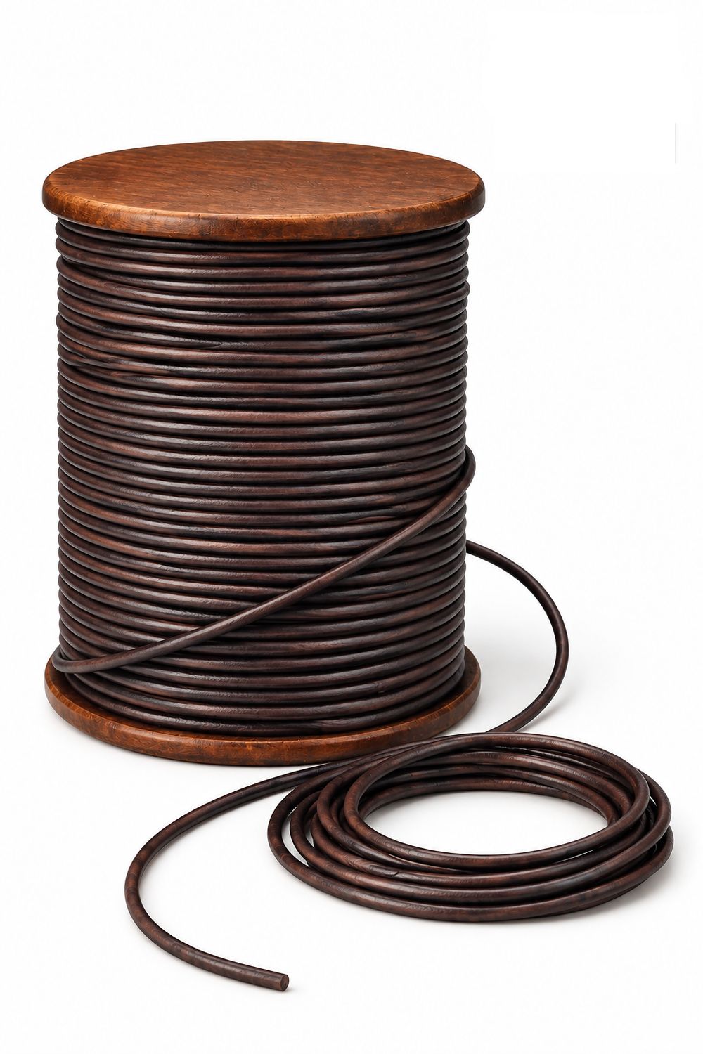 Rzemień Jubilerski okrągły Antique Brown 1 mm klasa PREMIUM