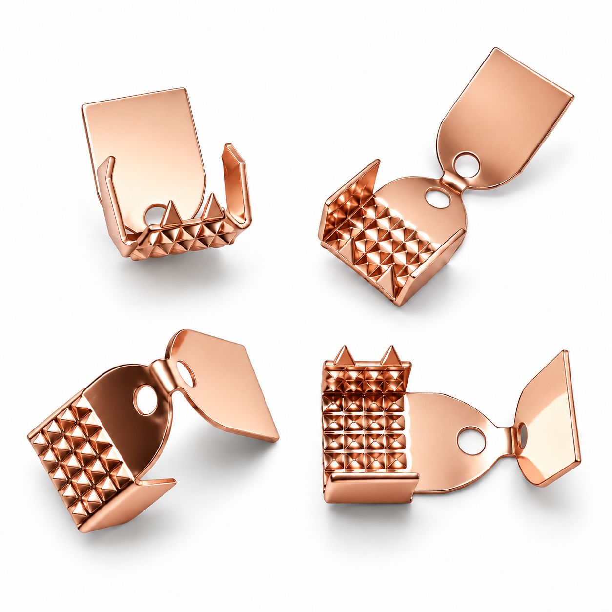 KOŃCÓWKA DO RZEMIENI PŁASKICH 6MM (2 PARY) Rose Gold