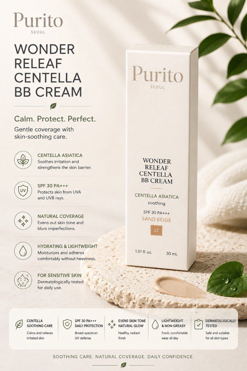 PURITO Wonder Releaf Centella BB Cream +27 Sand Beige