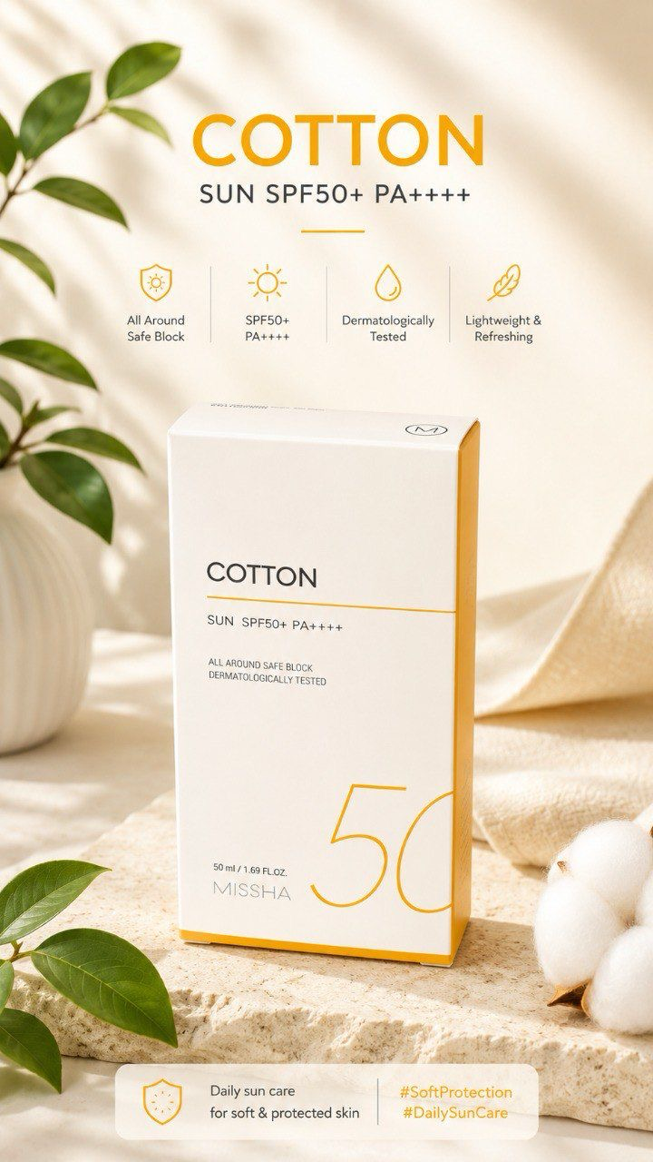 MISSHA All Around Safe Block Cotton Sun SPF50+/PA++++