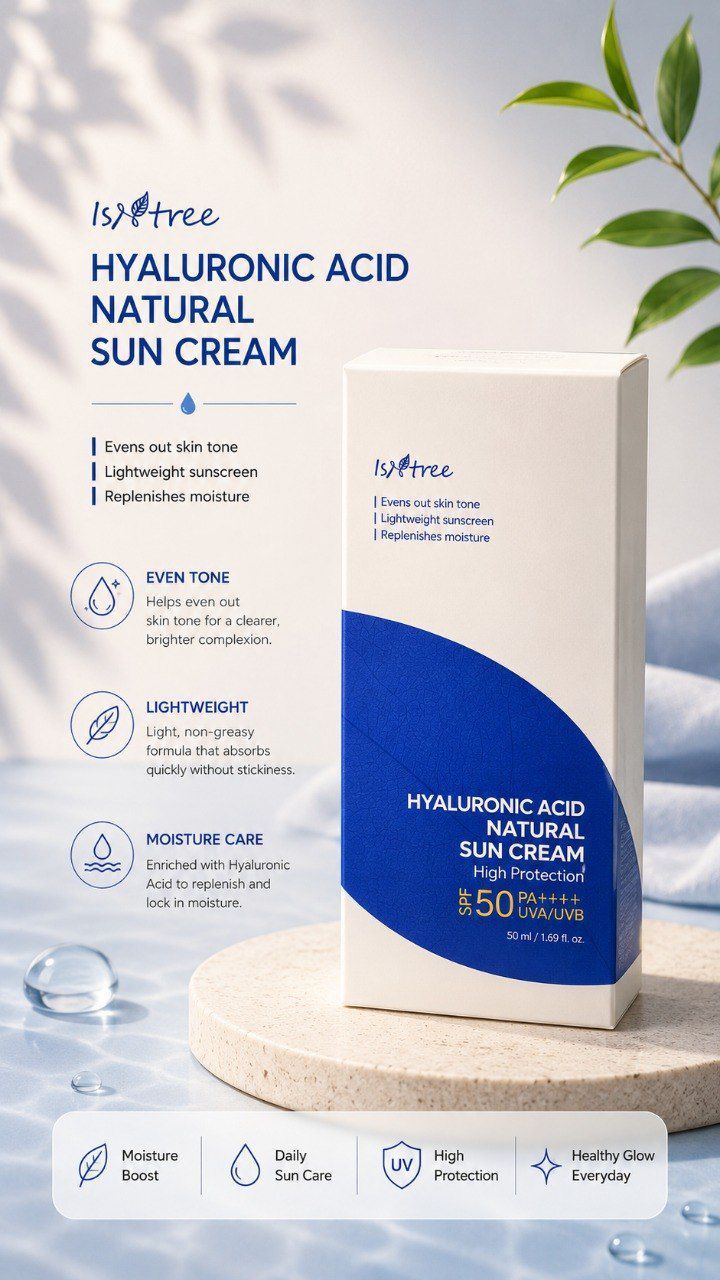 ISNTREE. Hyaluronic Acid Natural Sun cream 50++++