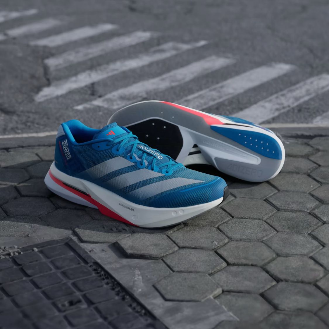 Adidas Adizero Boston 13 - Silver Metallic / Dark Blue