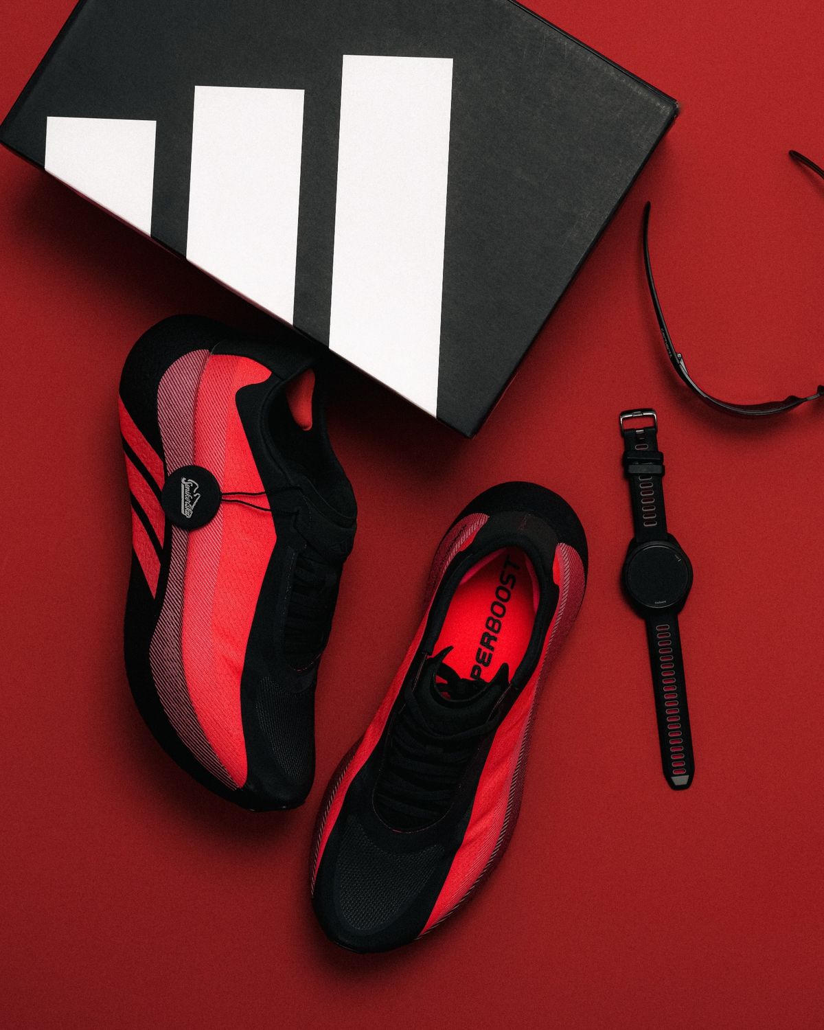 Adidas HYPERBOOST EDGE Running Shoes - Black Red