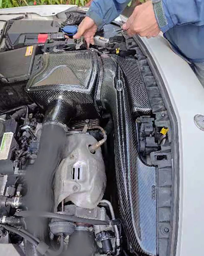 Carbon Fiber Airbox Filter with Twin Air Ducts for Mercedes Benz CLA 