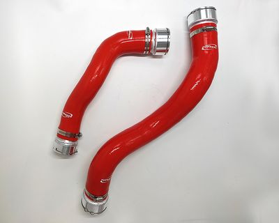 Red Hot Intercooler Silicon Pipe for Mercedes Benz CLA , A , B GLA with CNC plug n play adapters