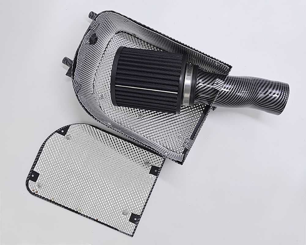 COMPLETE AIRBOX for Mercedes Benz with air filter, heat shielding and thermal paste in Carbon Fiber looks