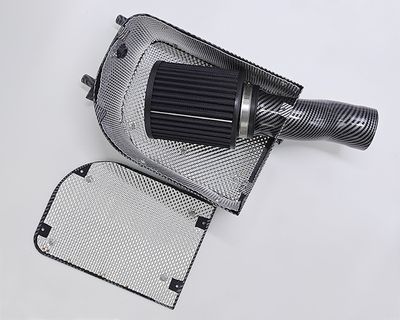 COMPLETE AIRBOX for Mercedes Benz with air filter, heat shielding and thermal paste in Carbon Fiber looks