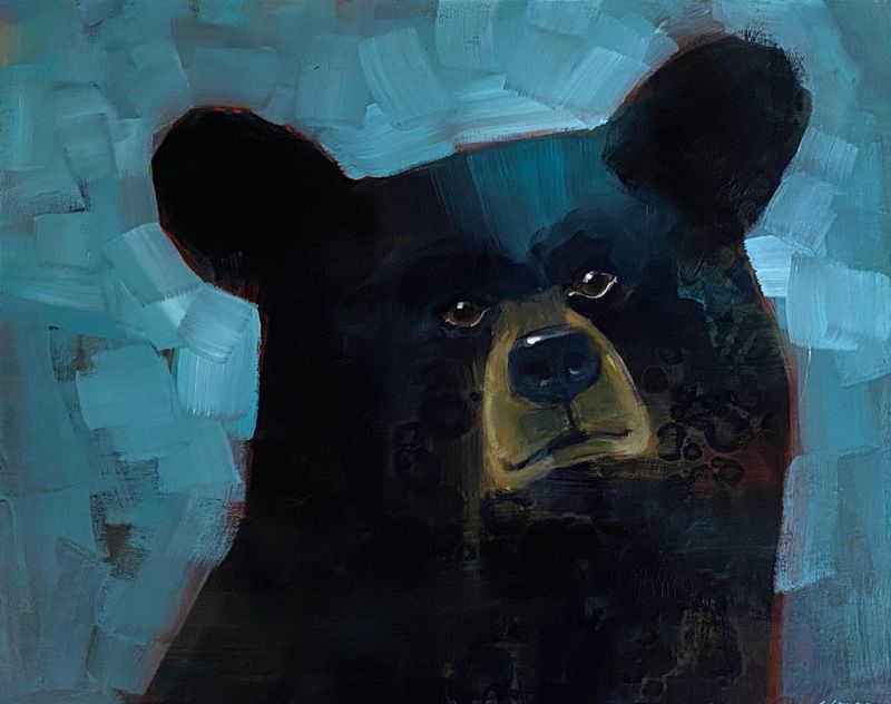 Black Bear on Blue