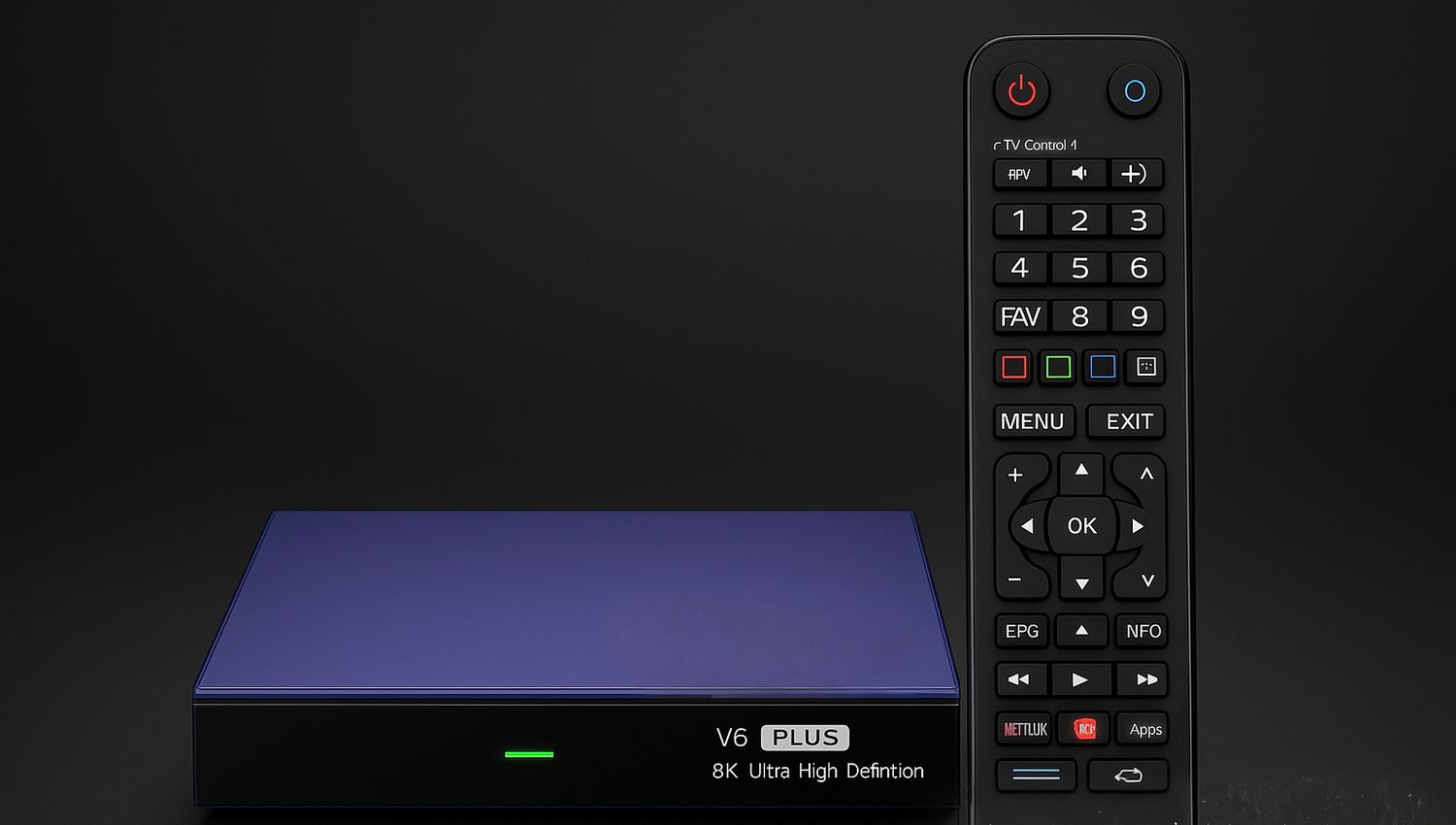 V6 Plus media player and remote